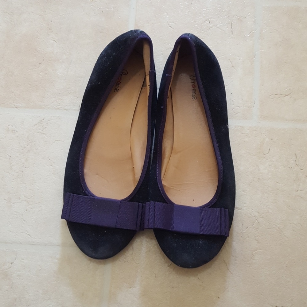 black and purple flats